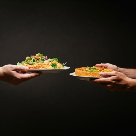 Exchanging food with someone